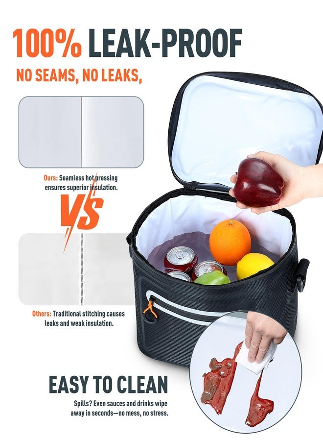 Sydioor 7 Can Small Cool Bag Insulated - Portable Mini Cooler bag Waterproof & Leakproof Thermal Lunch Bag for Camping, Picnic, Beach, BBQ, Gift for Men & Women, Carbon Black - Image 3