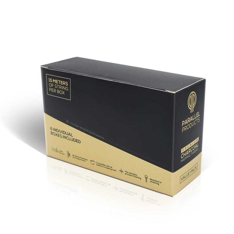 Parallel Products - Premium Eyebrow Mapping String for Microblading - Pre-Inked - 1 mm Charcoal Thread - Essential Brow Microblading Supplies - 15 Meters per Box (6-Pack) - Image 3