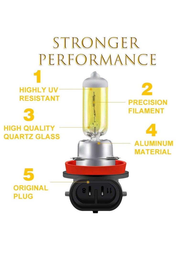 KASTWAVE - LED Headlight Bulbs, Fog Light Lamp, 55W Halogen Headlight Bulbs 3000K Super Bright, 360 Degree Adjustable, Non-polarity Plug & Play, Pack of 2 - Image 1