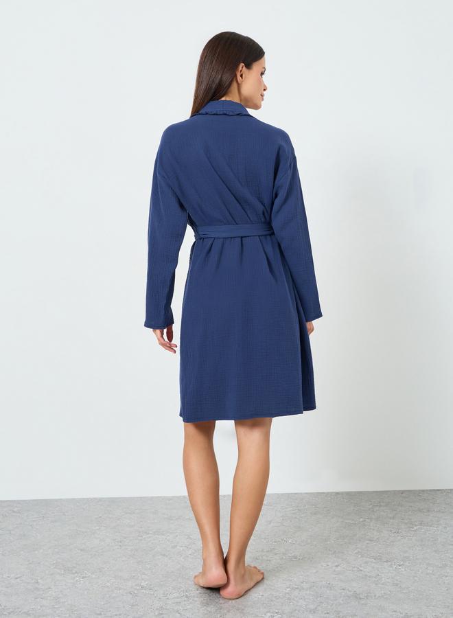 Styli COTTON GAUZE RUFFLE EDGE ROBE - KNEE - Image 4
