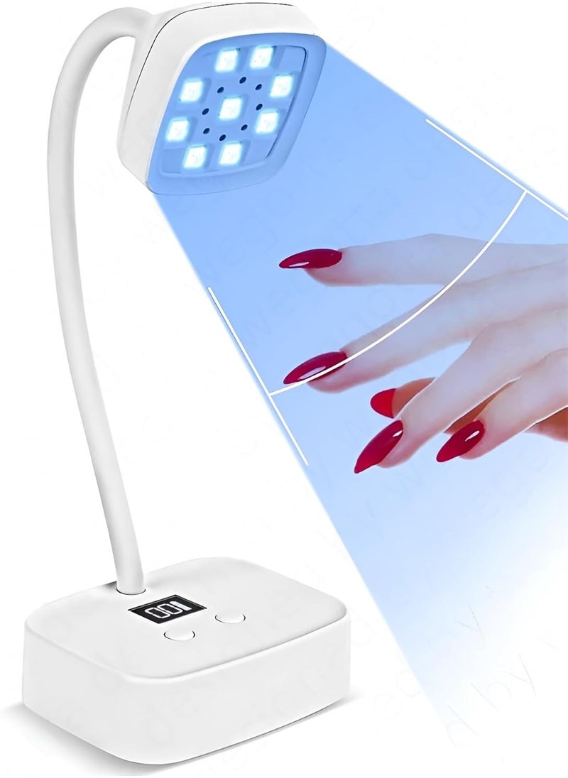 Plan A - UV LED Nail Lamp - 27W Portable Nail Dryer with 9 LED Bulbs, Rechargeable Nail Dryer with Smart Sensor and Digital Display, Perfect for Home Salon with Timers for Gel and Acrylic Nails - Image 1