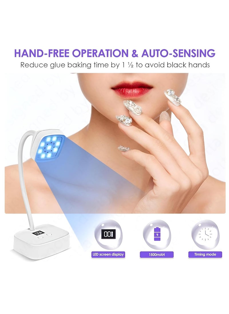 Plan A - UV LED Nail Lamp - 27W Portable Nail Dryer with 9 LED Bulbs, Rechargeable Nail Dryer with Smart Sensor and Digital Display, Perfect for Home Salon with Timers for Gel and Acrylic Nails - Image 1