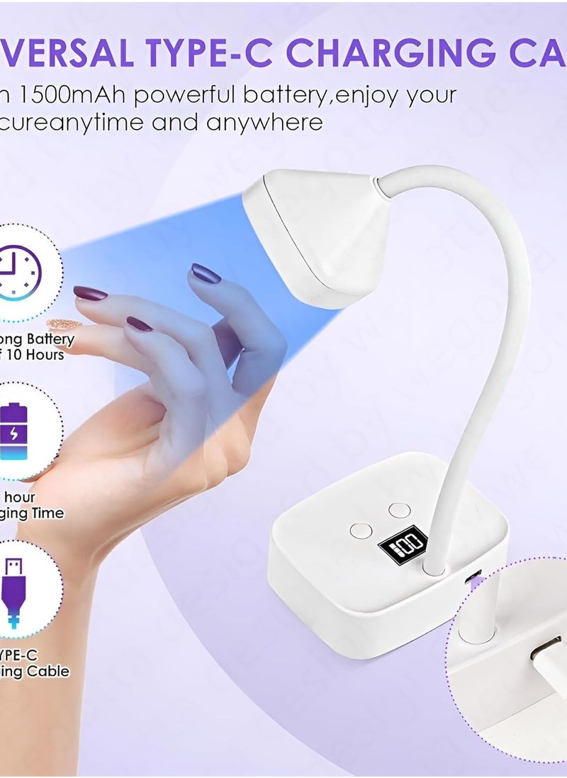 Plan A - UV LED Nail Lamp - 27W Portable Nail Dryer with 9 LED Bulbs, Rechargeable Nail Dryer with Smart Sensor and Digital Display, Perfect for Home Salon with Timers for Gel and Acrylic Nails - Image 1