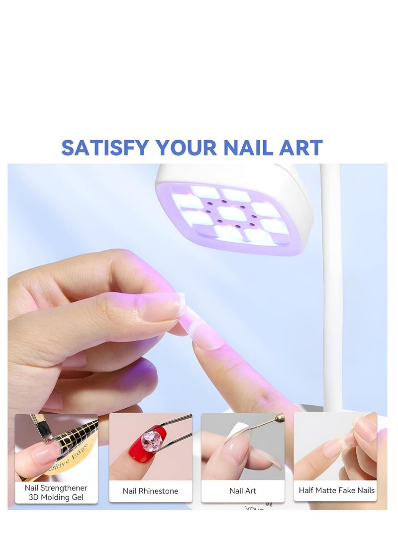 Plan A - UV LED Nail Lamp - 27W Portable Nail Dryer with 9 LED Bulbs, Rechargeable Nail Dryer with Smart Sensor and Digital Display, Perfect for Home Salon with Timers for Gel and Acrylic Nails - Image 1