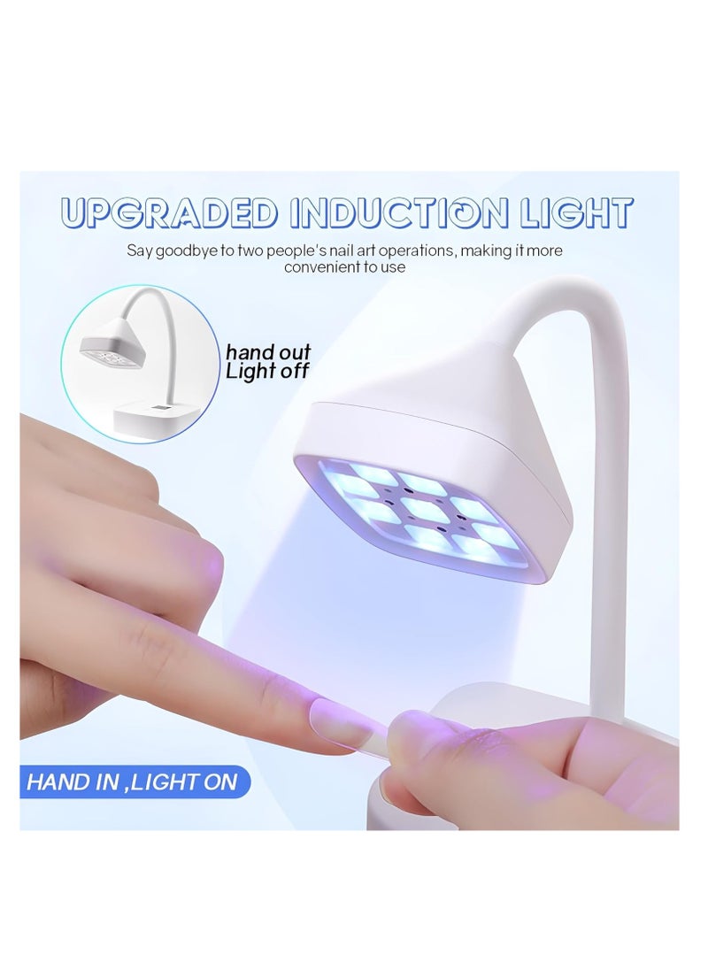 Plan A - UV LED Nail Lamp - 27W Portable Nail Dryer with 9 LED Bulbs, Rechargeable Nail Dryer with Smart Sensor and Digital Display, Perfect for Home Salon with Timers for Gel and Acrylic Nails - Image 1