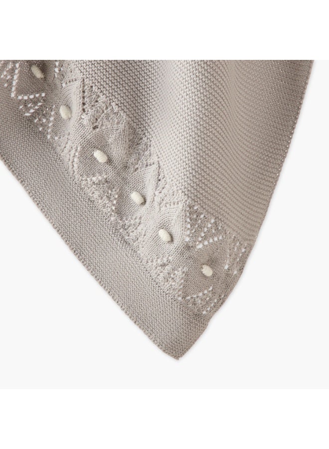 Nini Baby - Organic Cotton Knitted Blanket, Elegant Trim, Antibacterial Finish – Mist Grey, 0-36 Months - Image 4