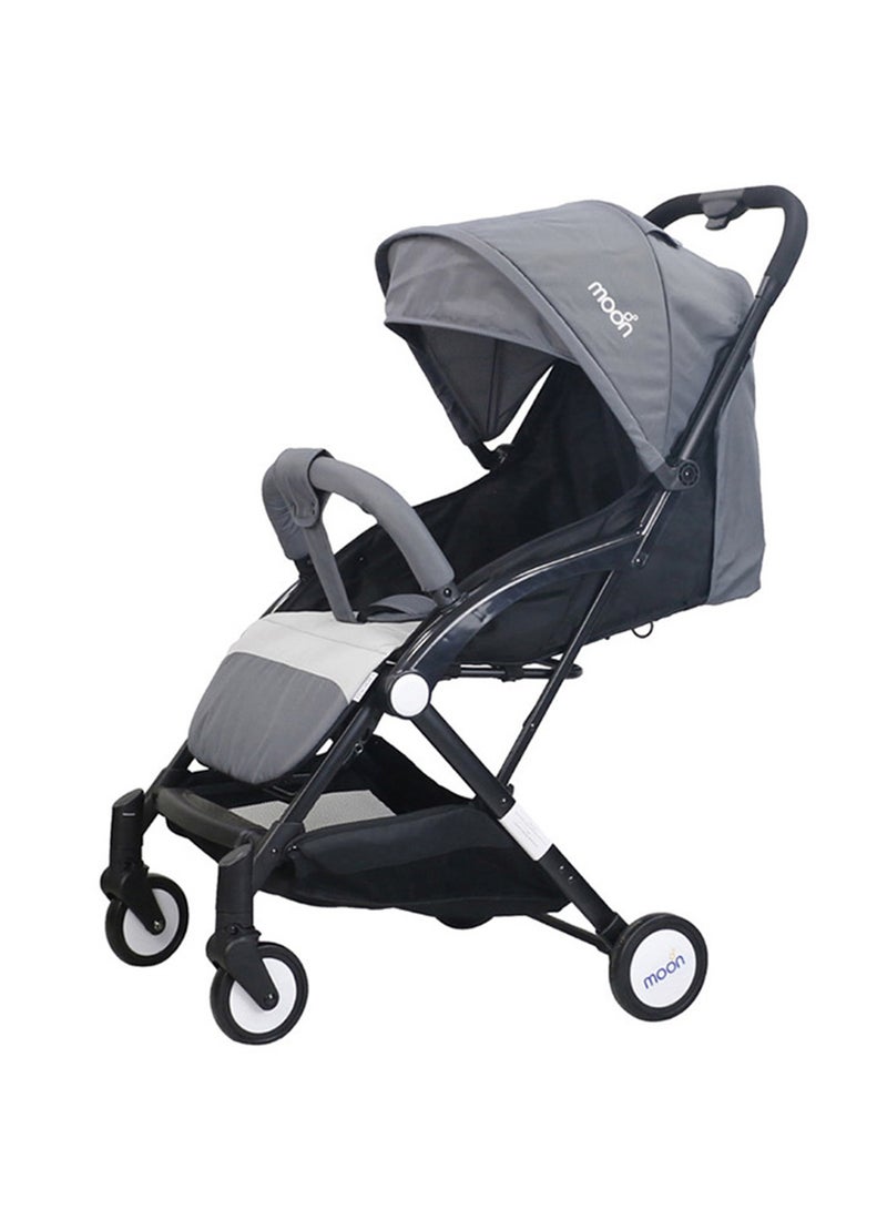 Moon Compact Stroller – Fold, Cabin-Approved, Air Travel Friendly, Lightweight, Easy Carry, for 0–3Y (0–18kg) – Mid Grey - Image 1