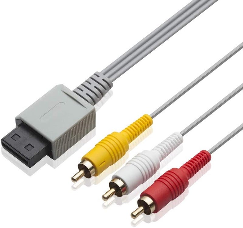 TENINYU كابل AV لجهاز Wii و Wii U، كابل مركب 3 RCA بطول 6 أقدام مع طلاء ذهبي، متوافق مع دقة 480P لجهاز Wii/Wii U وشاشات HDTV - Image 1