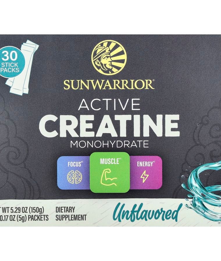 Sunwarrior Active Creatine Monohydrate Unflavored 30 Packets 0.17 oz (5 g) Each