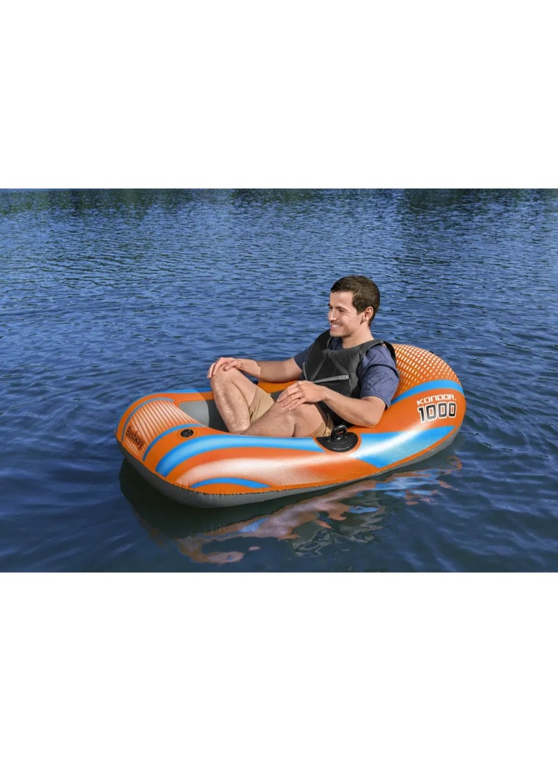 بست واي طوف قابل للنفخ مع مضخة هواء يدوية، قارب نهري، 185×97 سم - Image 1