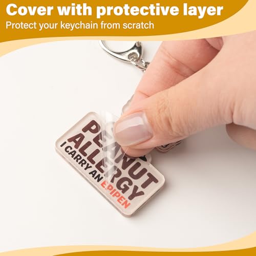 EliteSign Allergy Keychain Set for Kids/Adult – 2Pack with Epipen & Inhaler Inside Tags, Asthmatic, Milk, Nut - Image 2