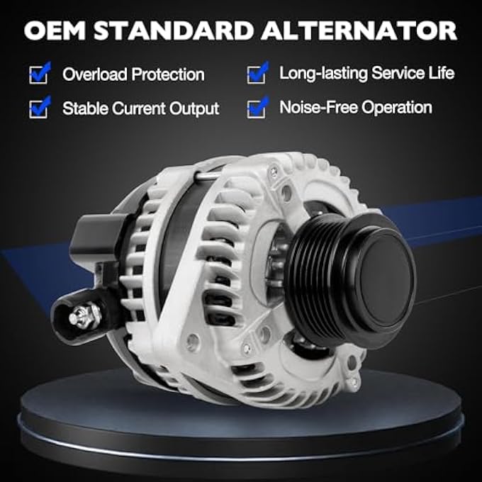 Misakomo 31100-RV0-A11 Alternator Compatible with Honda Odyssey 3.5L V6 2014 2015 2016 2017, Replaces 31100-RV0-A12 31100-RV0-A11RM 104211-8520 11775 11775N, 12V 130A 6-Groove - Image 5