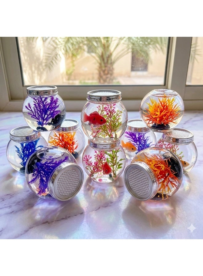 STORE 7 Clear Aquarium Slime for Kids – Fish Tank Slime with Fish and Aquatic Plant Decorations – A Fun and Flexible Sensory Toy to Relieve Stress and Develop Creativity – Clear Slime Box with an Attractive Aquarium Design (4 Pieces) - Image 4