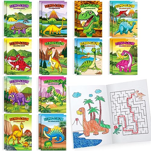 BenLouis 24 Pcs Dinosaur Mini Coloring Books Kids Dino Party Favors Small Activity Books Bulk for Kids Dinosaur Jurassic Birthday Goodie Bags Stuffers Return Gifts Classroom Travel - Image 1