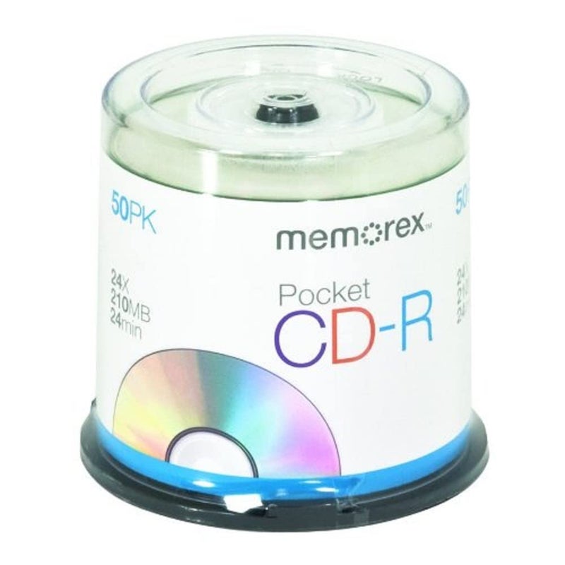 Memorex 210 MB 24x 24 Minute Pocket CD-R Mini-Discs 50-Pack Spindle