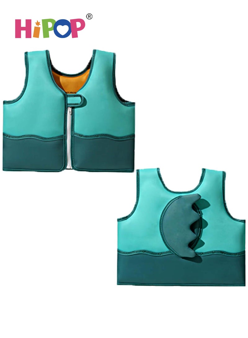 HIPOP Kids Swimming Vest Inflatable-Free Floatation Jackets,Swimming Training Aid Children Buoyancy Aid,Toddler Swim Vest for 2+Years Old Boy Girl, Green - Image 2