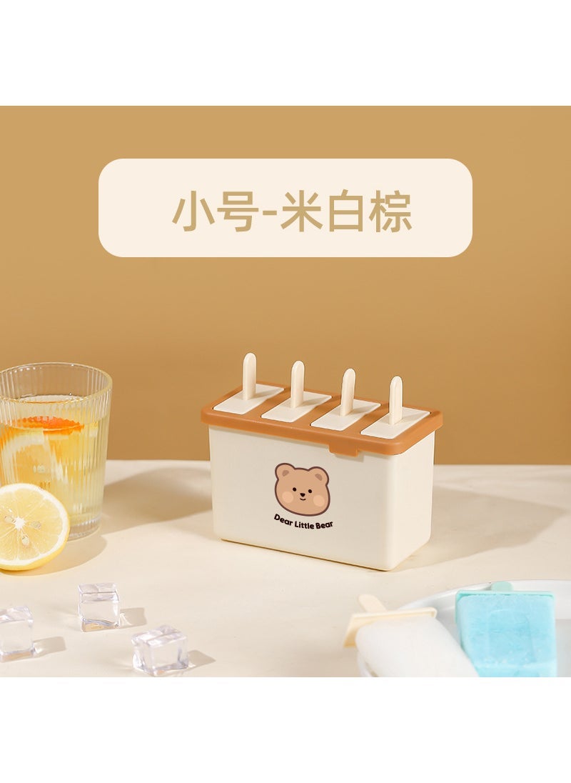 Food-Grade Popsicle Molds with Lid Khaki 4 + Bear stickers 