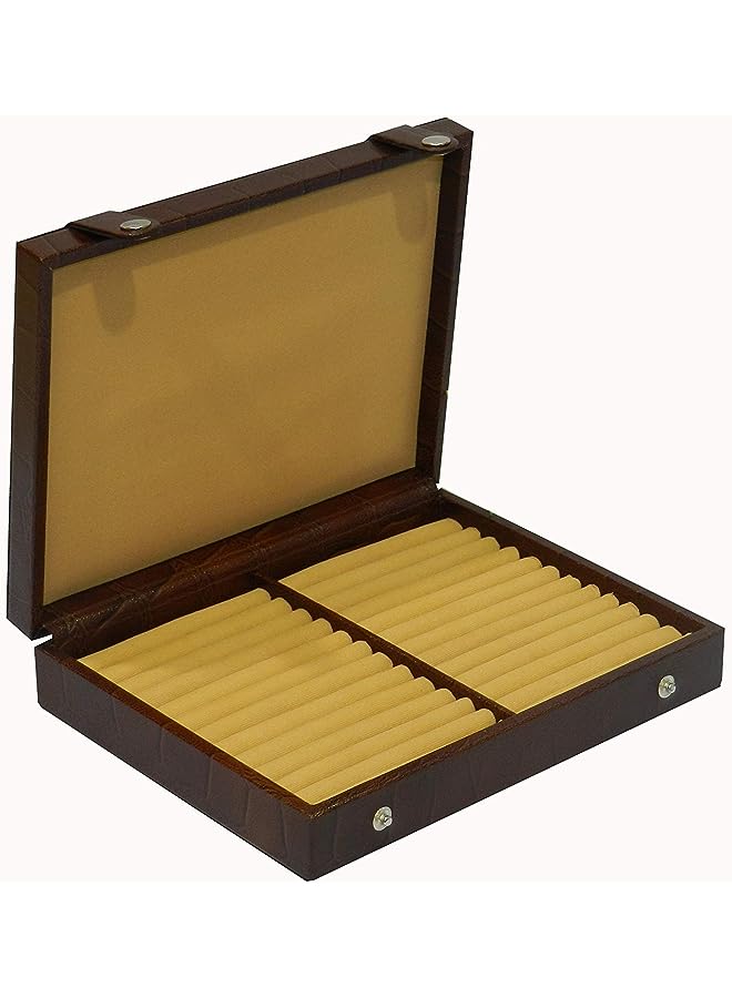 IAF Organizer,Watch Tray Wooden Watch Jewelry Tray Organizer Watch Show Box Watch Storage Tray Velvet Bracelet Watch Show Tray Watch Holder,Gifts for Men Women Girls (24 Slots) - Image 1