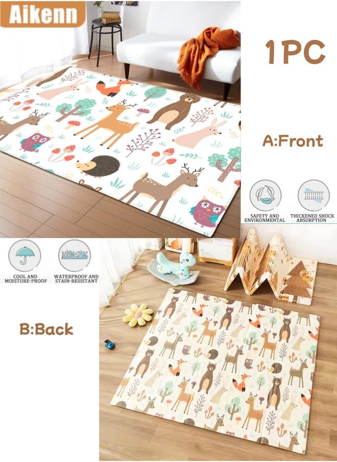 Aikenn Baby Play Mat, 200x150cm Extra Baby Mat For Floor, Soft Cushioning Foam Play Mats For Babies And Toddlers, Foldable Washable Baby Playpen Mat Crawling Mat, For Babies,Toddlers, Infants, Play & Tummy Time  - Image 1