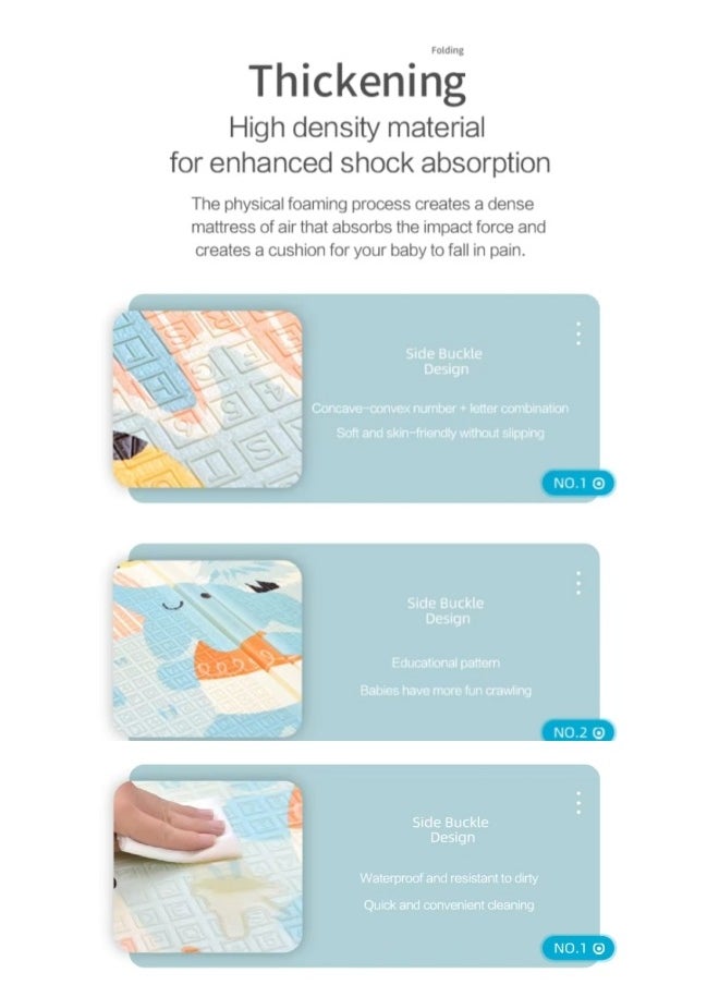 Aikenn Baby Play Mat, 200x150cm Extra Baby Mat For Floor, Soft Cushioning Foam Play Mats For Babies And Toddlers, Foldable Washable Baby Playpen Mat Crawling Mat, For Babies,Toddlers, Infants, Play & Tummy Time  - Image 5