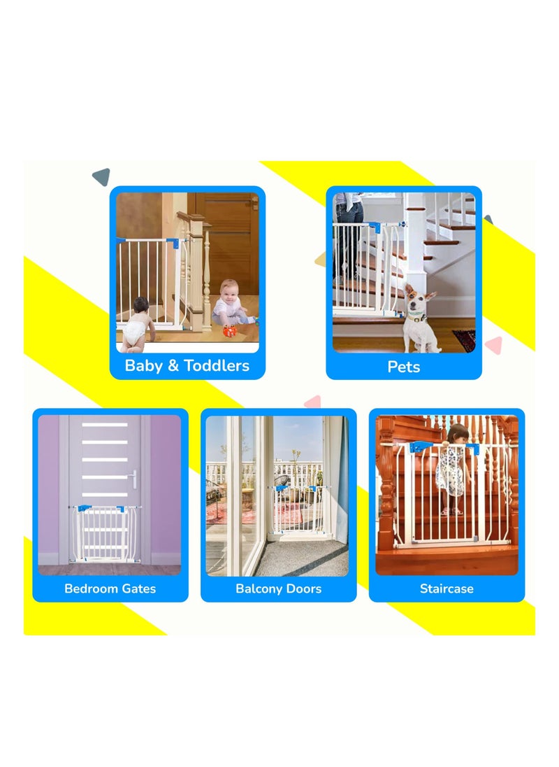 Kiddale - Baby 85-92cm AutoClose Baby Safety Gate Passage,  Double Locking Mechanism, Child Safety, Stair & Kitchen Gate, Barrier, Fence for kids and pets - Image 1