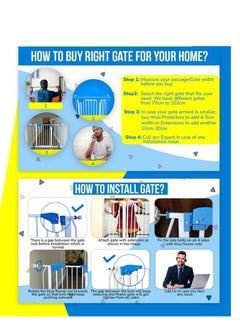 Baby 85-92cm AutoClose Baby Safety Gate Passage,  Double Locking Mechanism, Child Safety, Stair & Kitchen Gate, Barrier, Fence for kids and pets - pzsku/Z5354F3E0E2223513BFA7Z/45/_/1707390577/4589658b-ad22-44d4-b376-978e73bd8a43