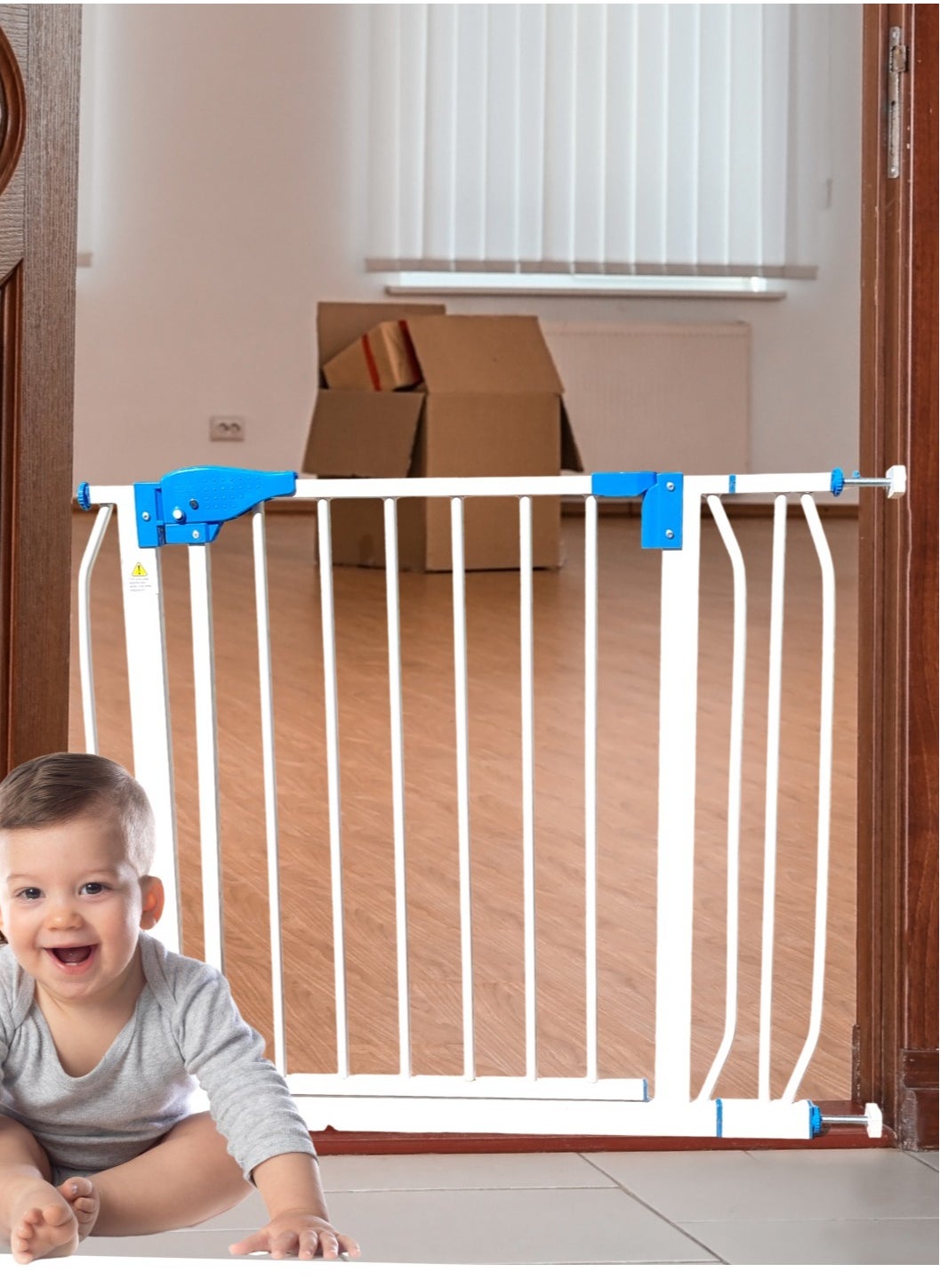 Baby 85-92cm AutoClose Baby Safety Gate Passage,  Double Locking Mechanism, Child Safety, Stair & Kitchen Gate, Barrier, Fence for kids and pets 