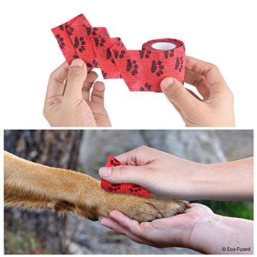 ECO-FUSED Self Adhering Bandage - Injury Wrap Tape for Dogs - Pack of 6 - Supports Muscles and Joints - Does not Stick to Hair - Elastic, Water Repellent, Breathable - Relieves Stress (for Dogs) - Image 5