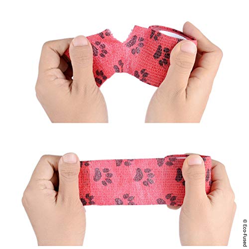 ECO-FUSED Self Adhering Bandage - Injury Wrap Tape for Dogs - Pack of 6 - Supports Muscles and Joints - Does not Stick to Hair - Elastic, Water Repellent, Breathable - Relieves Stress (for Dogs) - Image 4
