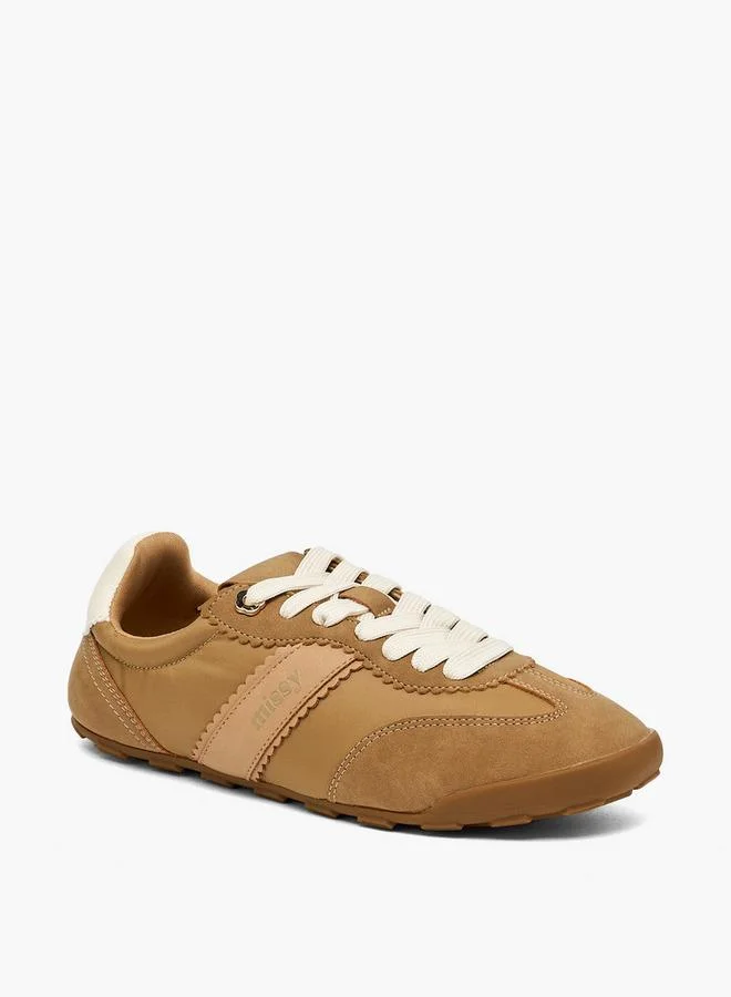 Missy TAUPE Scallop Trim Lace-Up Ankle School Sneakers for Women | Best Price UAE