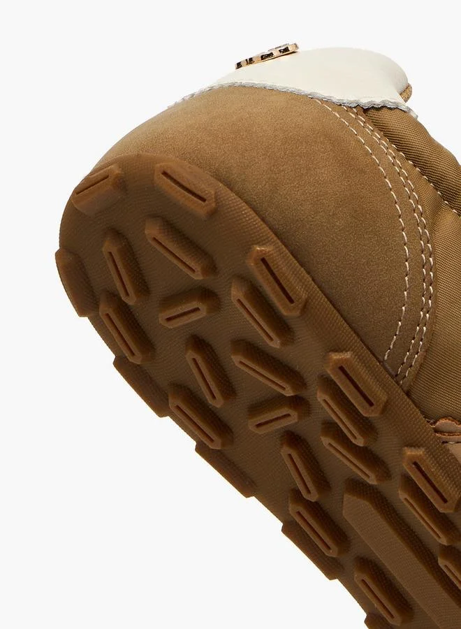 Missy TAUPE Scallop Trim Lace-Up Ankle School Sneakers for Women | Best Price UAE