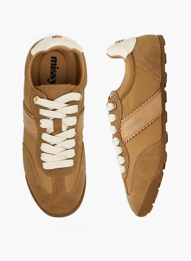 Scallop Trim Lace-Up Ankle School Sneakers
