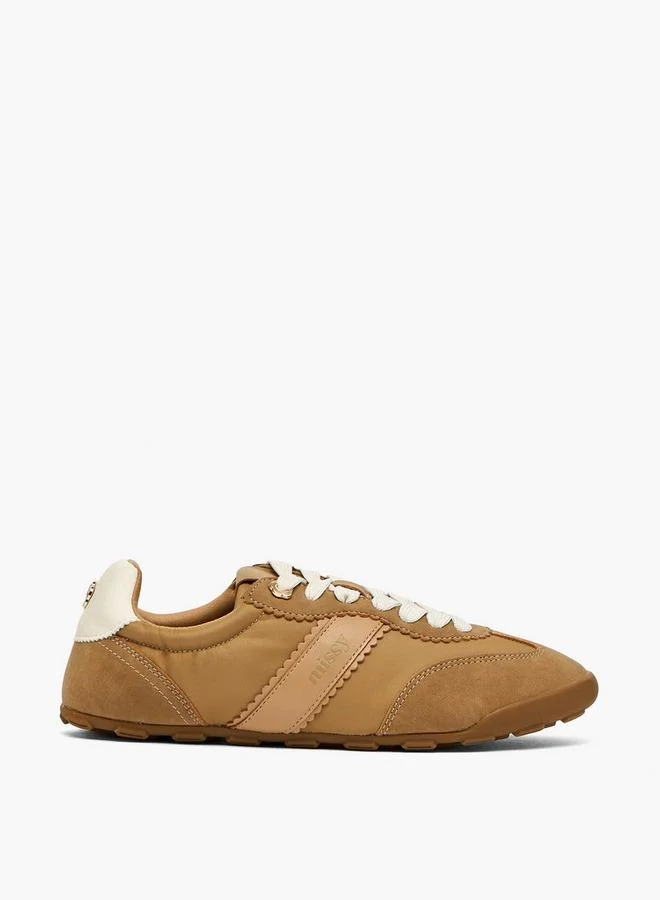 Missy TAUPE Scallop Trim Lace-Up Ankle School Sneakers for Women | Best Price UAE