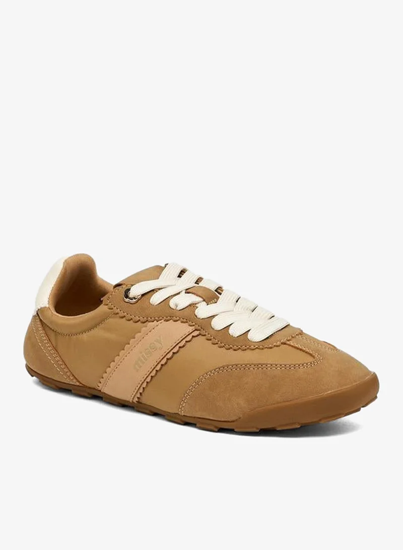 Missy Scallop Trim Lace-Up Ankle School Sneakers