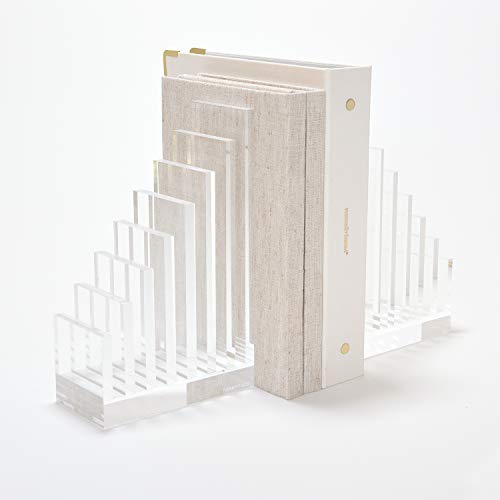 RUSSELL+HAZEL راسل + هازل منظم أكريليك ودعامة كتب، شفاف، 5” × 8” × 2.5” - Image 2