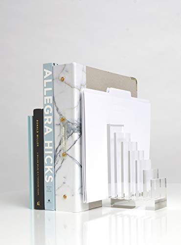 RUSSELL+HAZEL راسل + هازل منظم أكريليك ودعامة كتب، شفاف، 5” × 8” × 2.5” - Image 5
