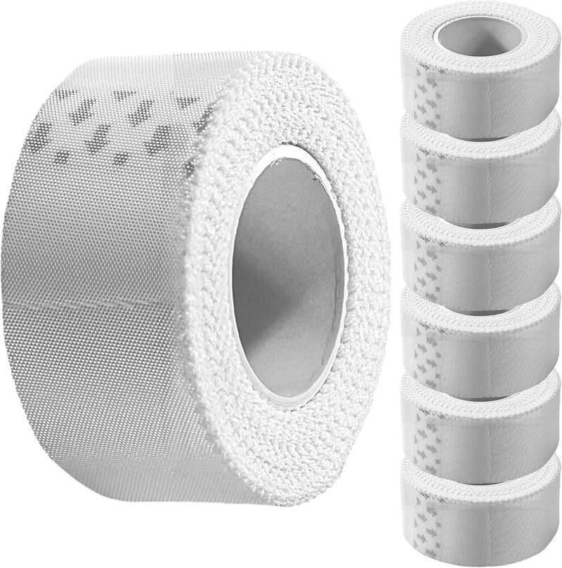 Vakly Cloth Medical First Aid Tape 1 x 10 Yards Pack of 6 Rolls Lightweight Breathable SilkLike Microporous Self Adhesive Latex Free Hypoallergenic Bandage and Wound Dressing Tape 6 - Image 1