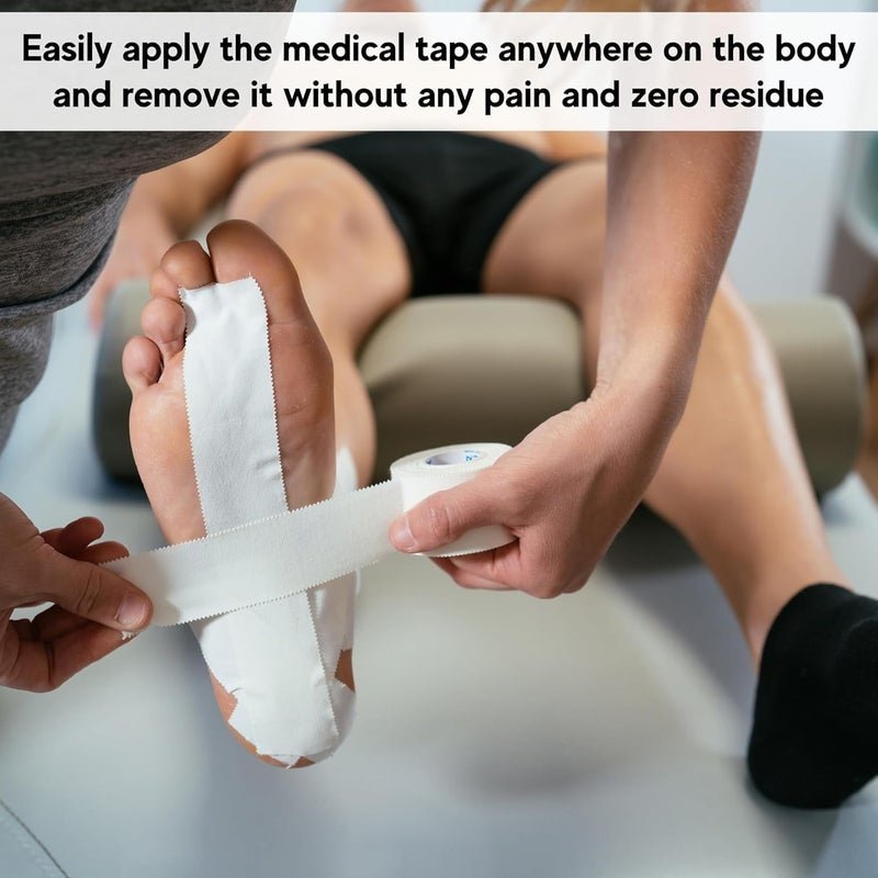 Vakly Cloth Medical First Aid Tape 1 x 10 Yards Pack of 6 Rolls Lightweight Breathable SilkLike Microporous Self Adhesive Latex Free Hypoallergenic Bandage and Wound Dressing Tape 6 - Image 4