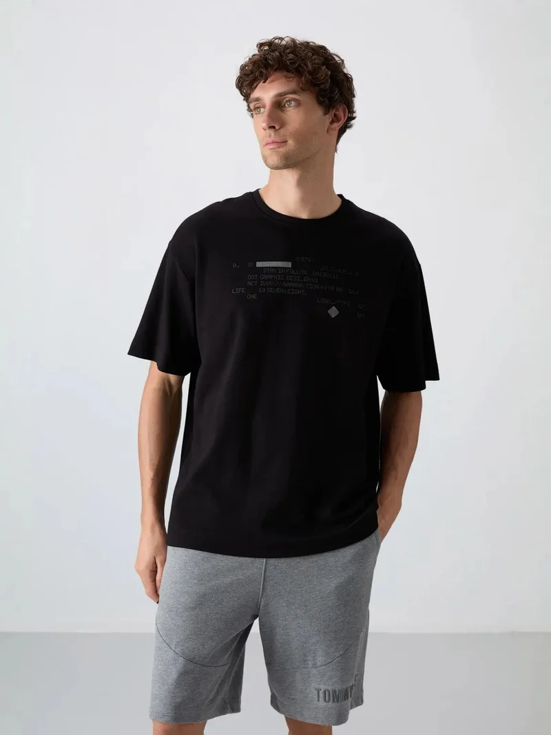 TOMMYLIFE TOMMY Oversized Printed Crew Neck T-Shirt