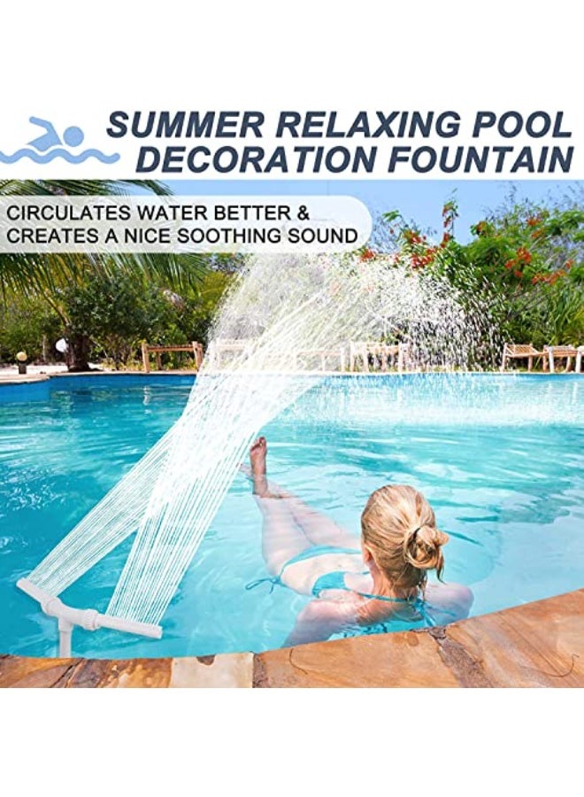 Swimming Pool Waterfall Fountain Sprinkler, Fountain Head Sprinkler with Plumbing Adapter, Cool and Warm Pool Spa Water Temperature （Double nozzle） - Image 2