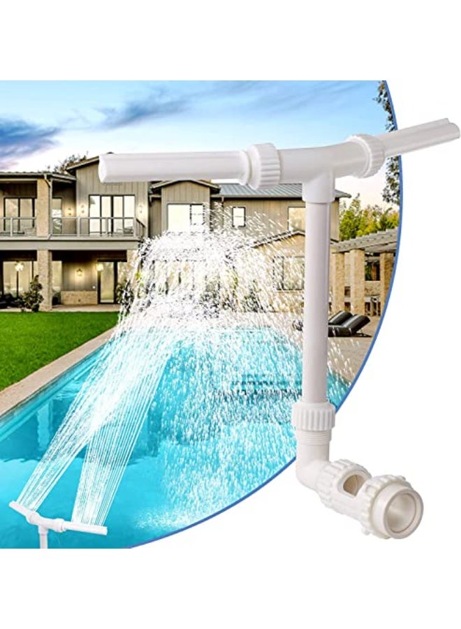 Swimming Pool Waterfall Fountain Sprinkler, Fountain Head Sprinkler with Plumbing Adapter, Cool and Warm Pool Spa Water Temperature （Double nozzle） - Image 1