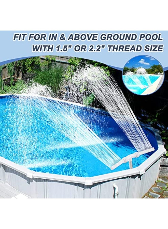 Swimming Pool Waterfall Fountain Sprinkler, Fountain Head Sprinkler with Plumbing Adapter, Cool and Warm Pool Spa Water Temperature （Double nozzle） - Image 5