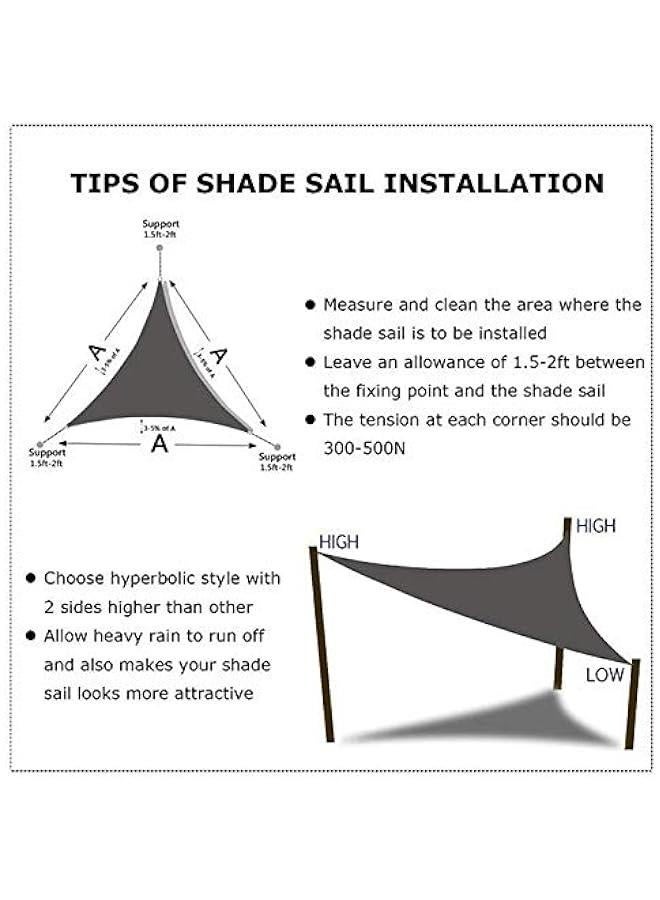 Generic Sun Shade Sail Triangle Waterproof Sun Shade 95% UV Block Canopy for Patio Backyard Lawn Garden Outdoor Activities with Fixing Kit (2x2x2m(6.5x6.5x6.5ft),Brown)  - Image 3