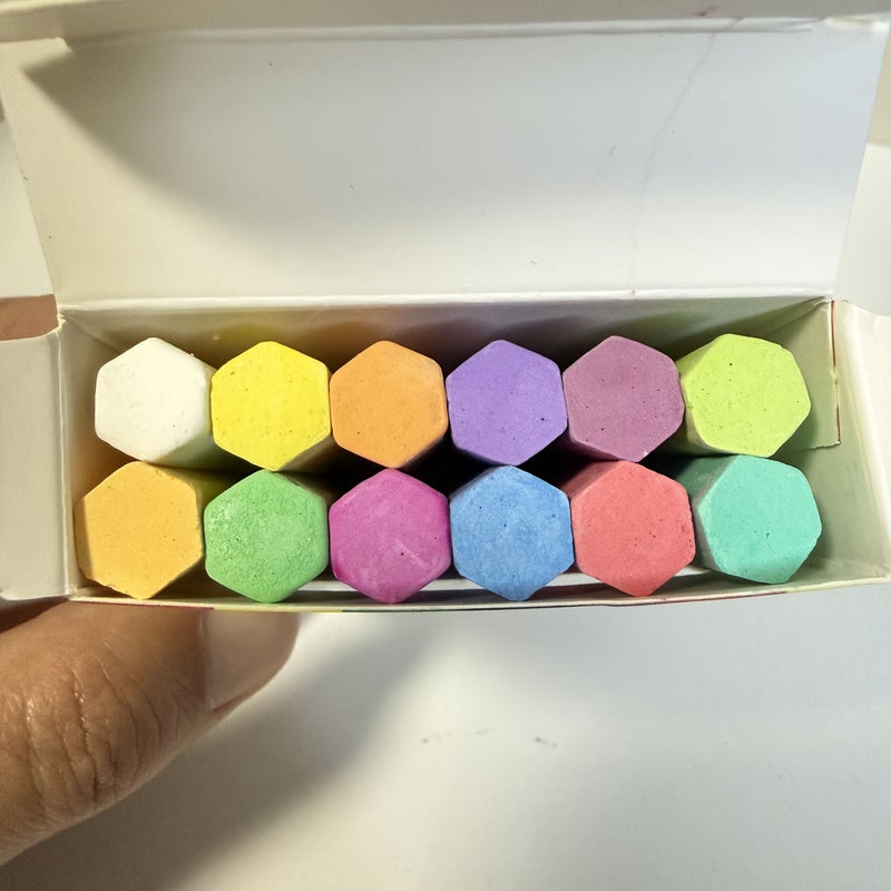 24 Pieces Washable Small Chalks Easy to Erase 12 Rich Colors Suitable for Art Painting Graffiti Teaching - Image 1