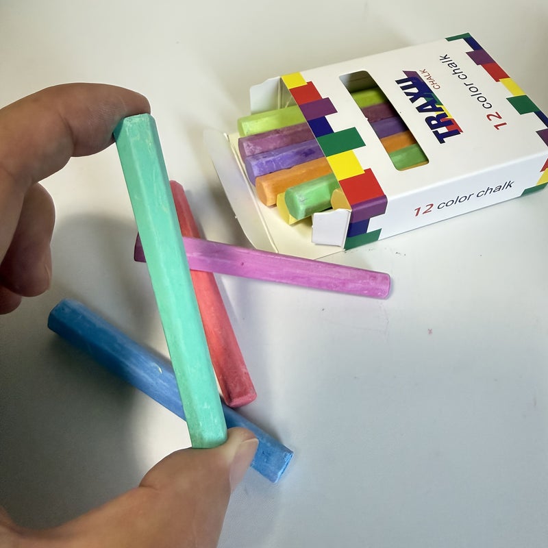 24 Pieces Washable Small Chalks Easy to Erase 12 Rich Colors Suitable for Art Painting Graffiti Teaching - Image 5
