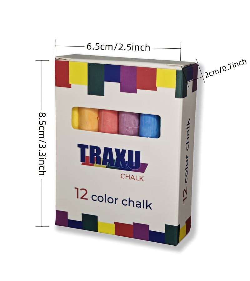 24 Pieces Washable Small Chalks Easy to Erase 12 Rich Colors Suitable for Art Painting Graffiti Teaching - Image 4