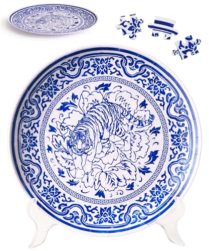PieceRelax 3D Puzzle Plate 124 Pieces Tiger of Fortune Jigsaw Puzzle for Adults Decorative Plate with Durable Plastic Pieces Ideal Gift for Home or Office Dcor PL1010 - Image 1