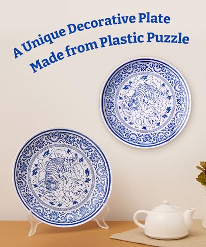 PieceRelax 3D Puzzle Plate 124 Pieces Tiger of Fortune Jigsaw Puzzle for Adults Decorative Plate with Durable Plastic Pieces Ideal Gift for Home or Office Dcor PL1010 - Image 5