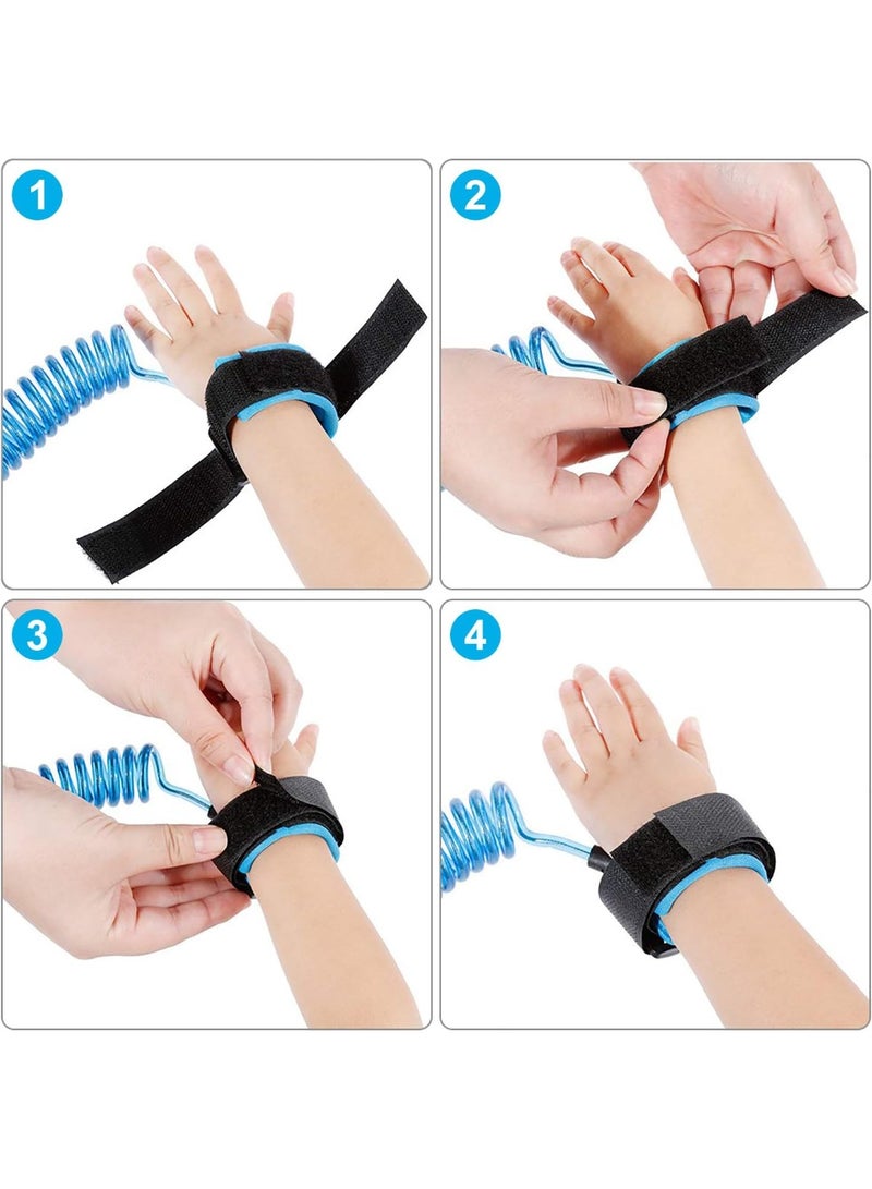 Baby Toddler Safety Anti-Lost Wrist Link Harness (1.5m) - Stretchable Hand Belt with Secure Velcro & Comfort Cotton Padding - Parent/Child Leash for Walking & Shopping (Blue) - Image 4