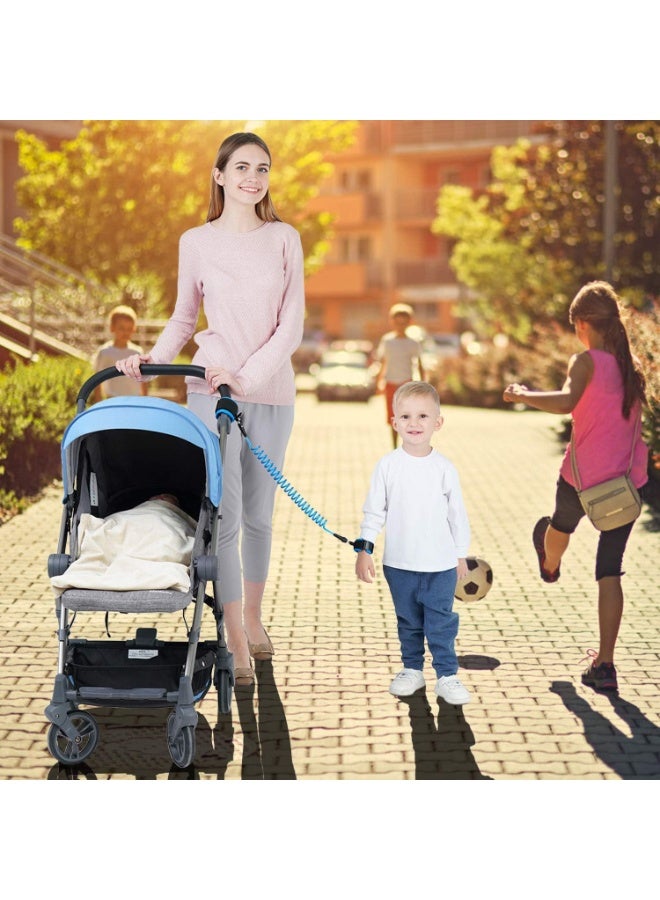Baby Toddler Safety Anti-Lost Wrist Link Harness (1.5m) - Stretchable Hand Belt with Secure Velcro & Comfort Cotton Padding - Parent/Child Leash for Walking & Shopping (Blue) - Image 2
